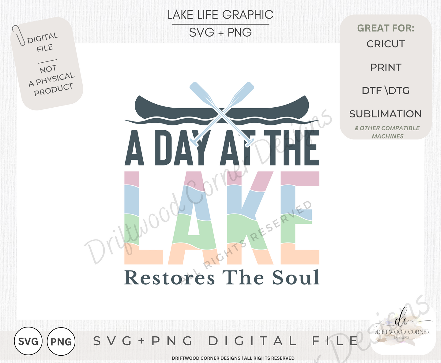 Days at The Lake SVG + PNG Graphic File
